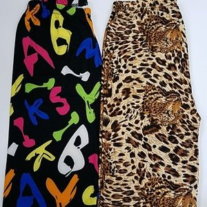 NEW LETTER & ANIMAL PRINT LEGGING SET
